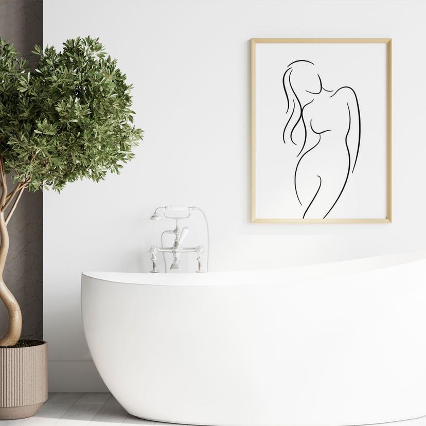 Poster Lineart - Silhouette d’une femme