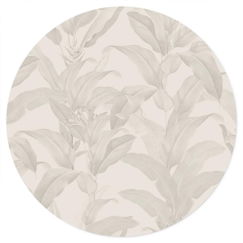 Wallsticker Urban Jungle Tropiska löv Kräm - Bloomery Decor - Rund