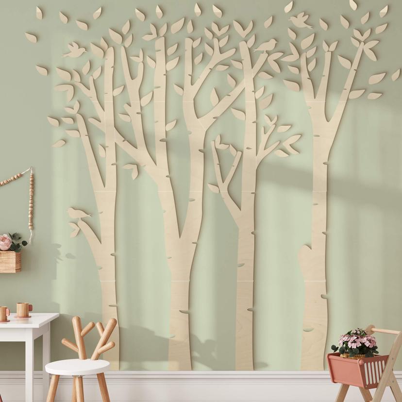 Holzdeko Blätter Birken Baum Wald - Erweiterungs-Set - Pappel