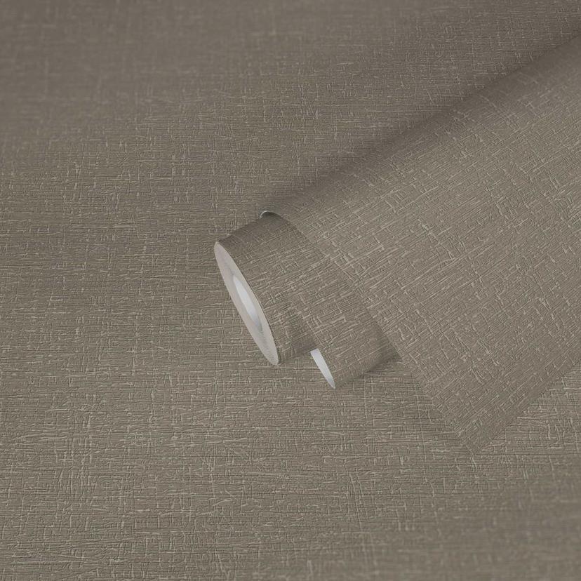 Non-woven tapet med fin struktur i khaki - subtil väggdesign för en naturlig boendemiljö