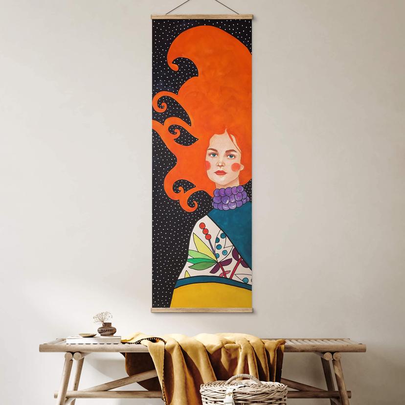 Poster tessile Donna con i capelli infuocati - Hülya