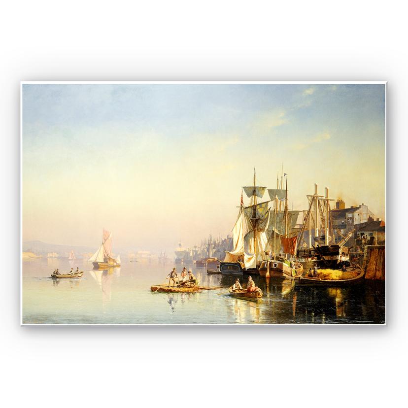 Tableau Forex - Neumann - Bateaux de pêcheurs et barques sur la Tamise à Greenwich