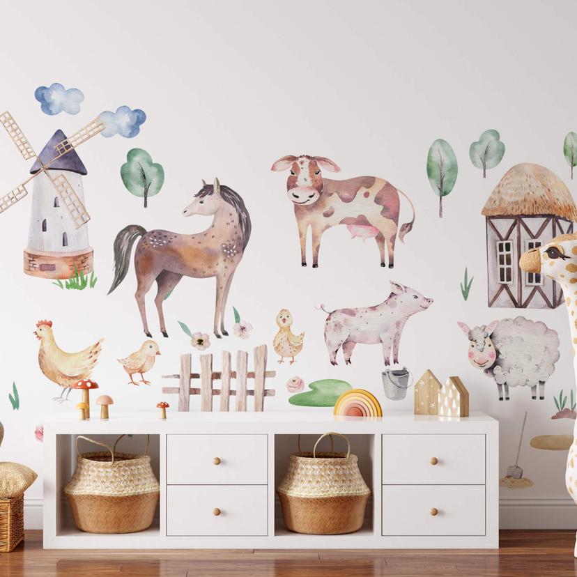 Adesivo murale Kvilis - Fattoria e mulino Set (25 pz.)