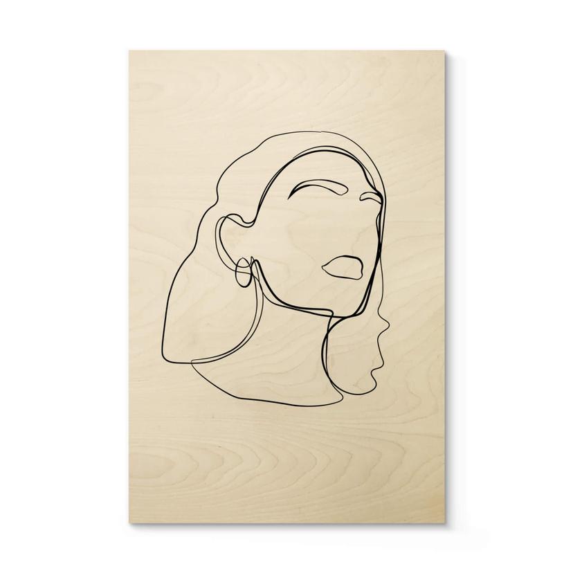 Cuadro de madera NKTN - Line Art - Sigue tus sueños