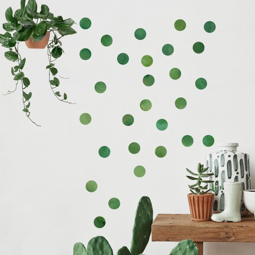 Muursticker set stippen - Groen (50 stickers)