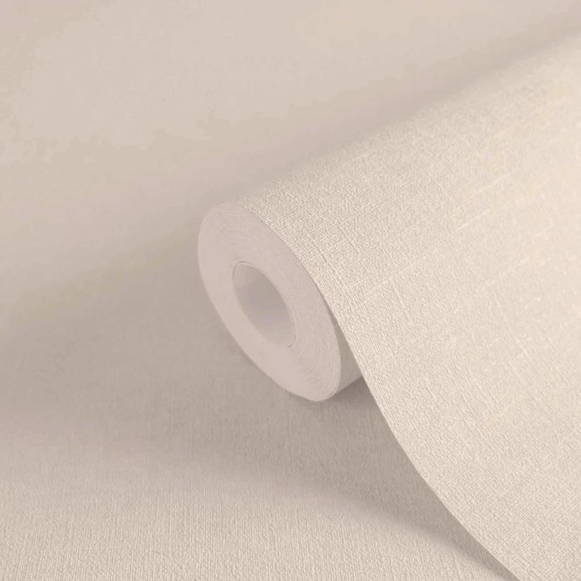 Carta da parati beige effetto lino - elegante carta da parati in tessuto non tessuto per una casa ac