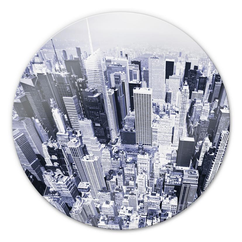 Stampa su vetro - Veduta aerea di Manhattan - tondo