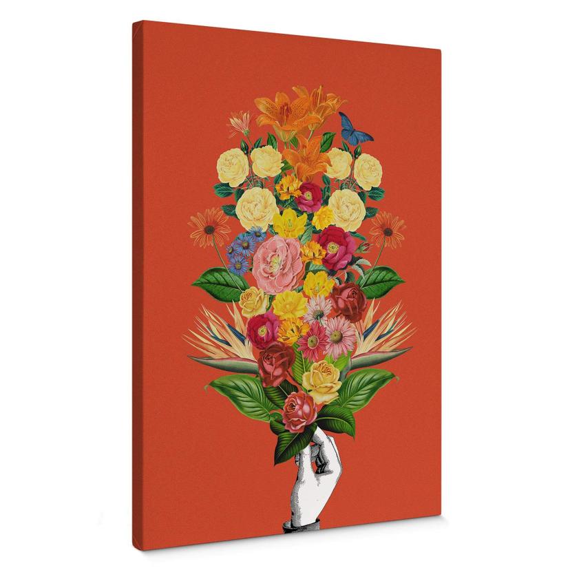 Lienzo Frida Floral Studio - Rojo Botánico