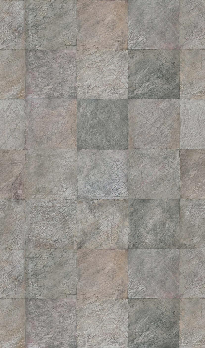 Fototapet betonfliser patchwork i grå beige moderne 2,7 x 1,59 m