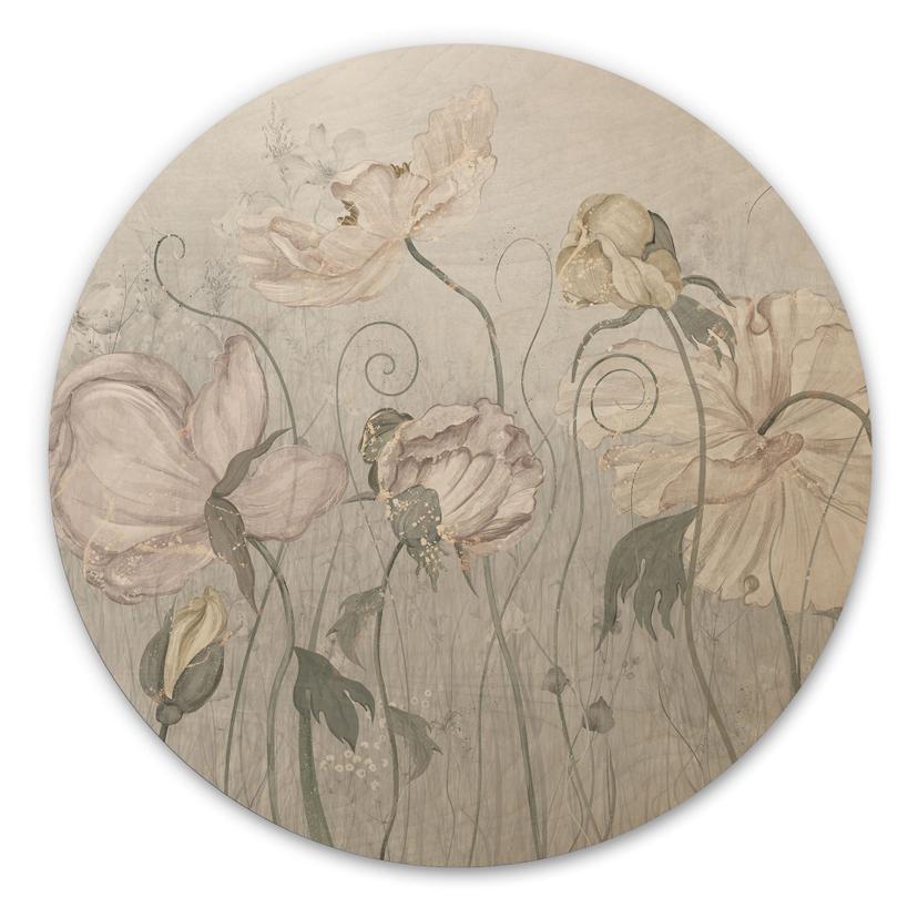 Houten Wanddecoratie in vintage stijl - Ms Tiff - Rond