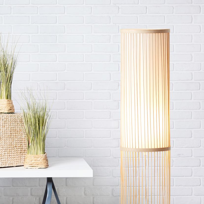 Stehleuchte Luise, braun, 90,5 x 20 cm, Bambus Stehlampe, dimmbar