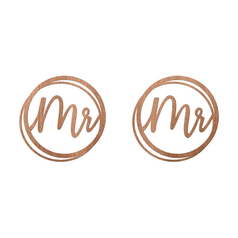 Letras de madera boda Sr. y Sr. - caoba