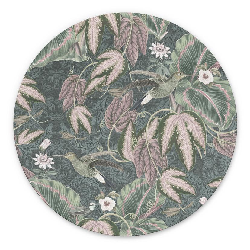 Tableaux Colibri dans la forêt tropicale - Bloomery Decor - Alu-Dibond Rond