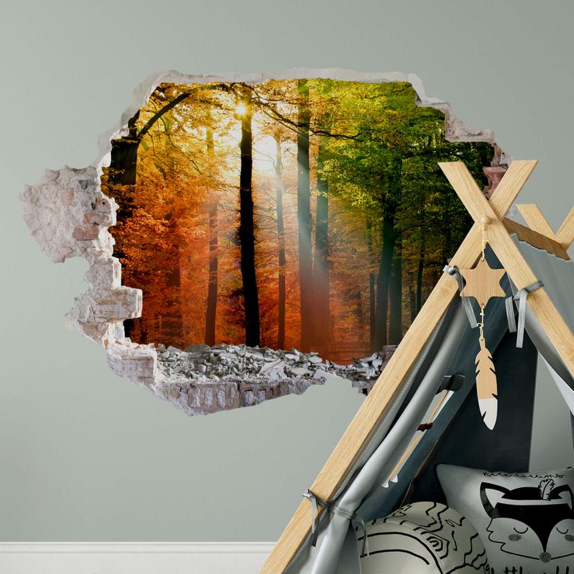 Adesivo murale 3D - Autunno dorato