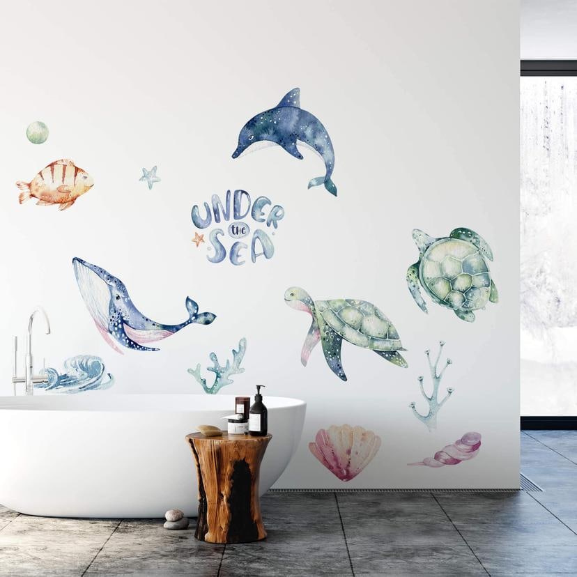 Sticker mural Kvilis - Un monde sous-marin coloré (24 pièces)