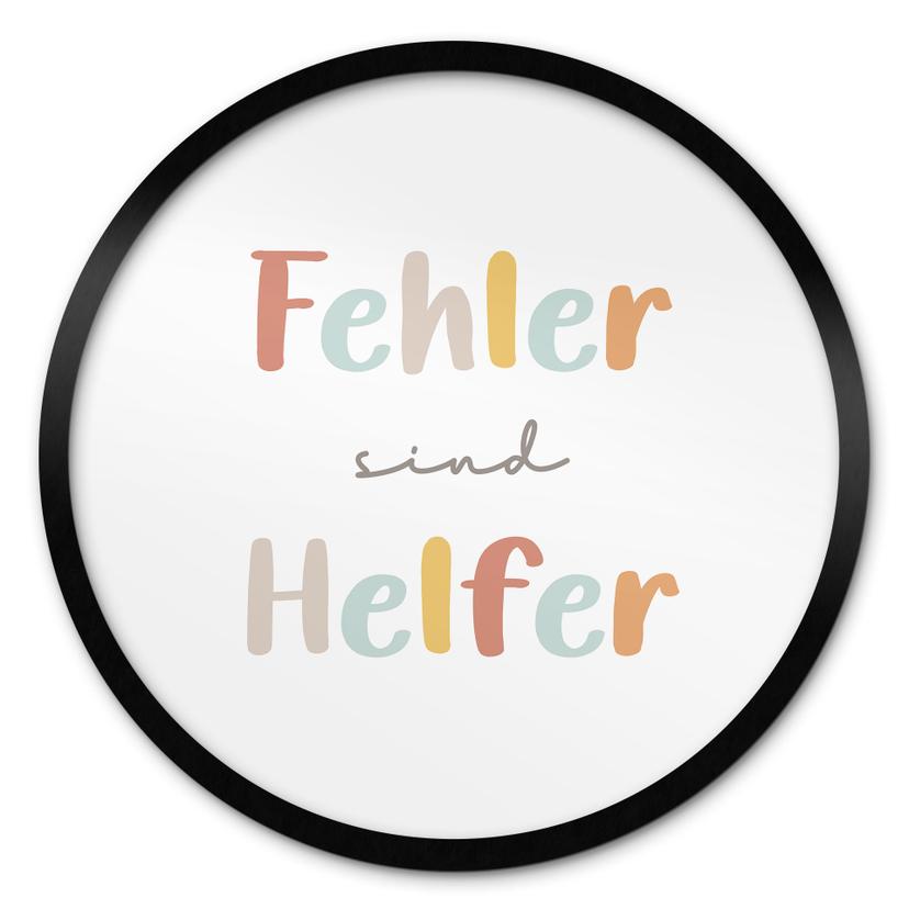 Rundes Affirmationsposter 'Fehler sind Helfer' für Kinder