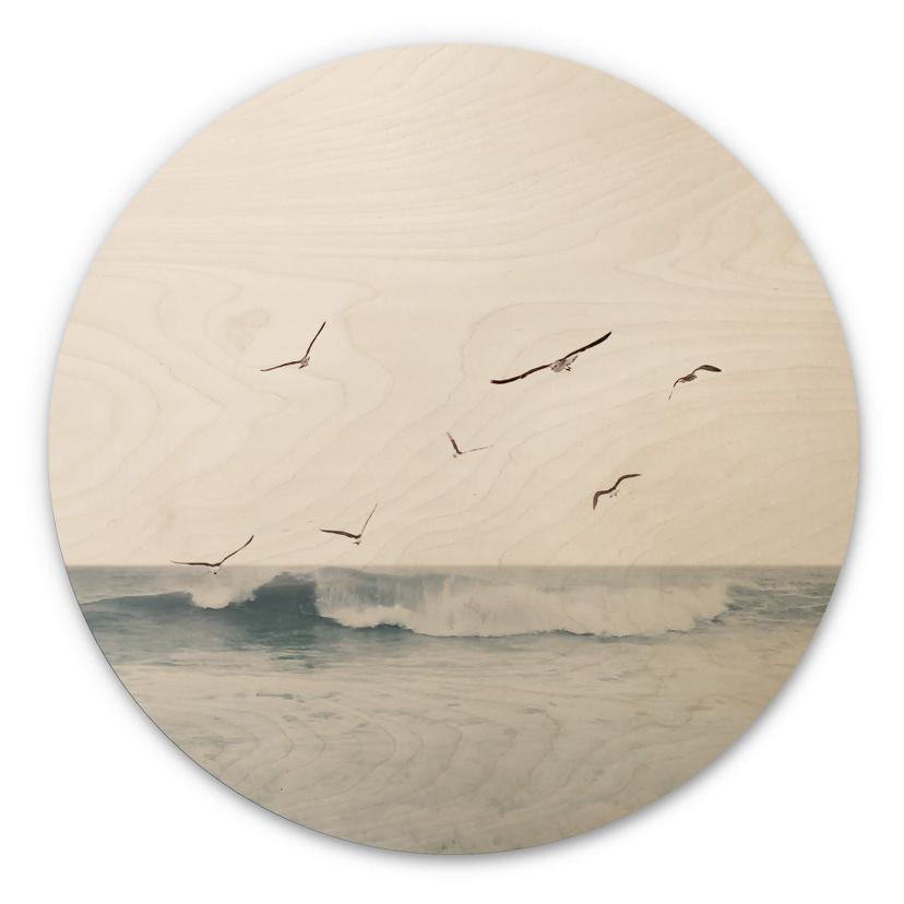 Væg cirkel træ Sisi & Seb - Magisk aftenhimmel ved havet