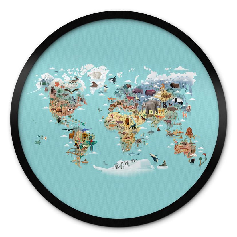 Plakat Braun - World Map
