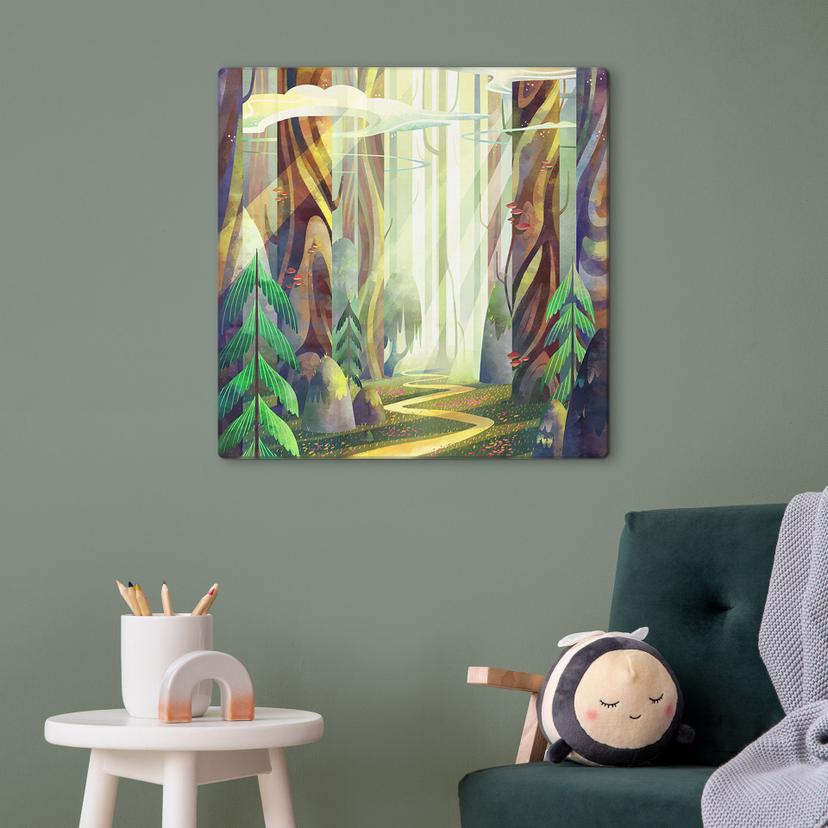 Stampa su vetro Foresta incantata nella luce - DigitalArtsi