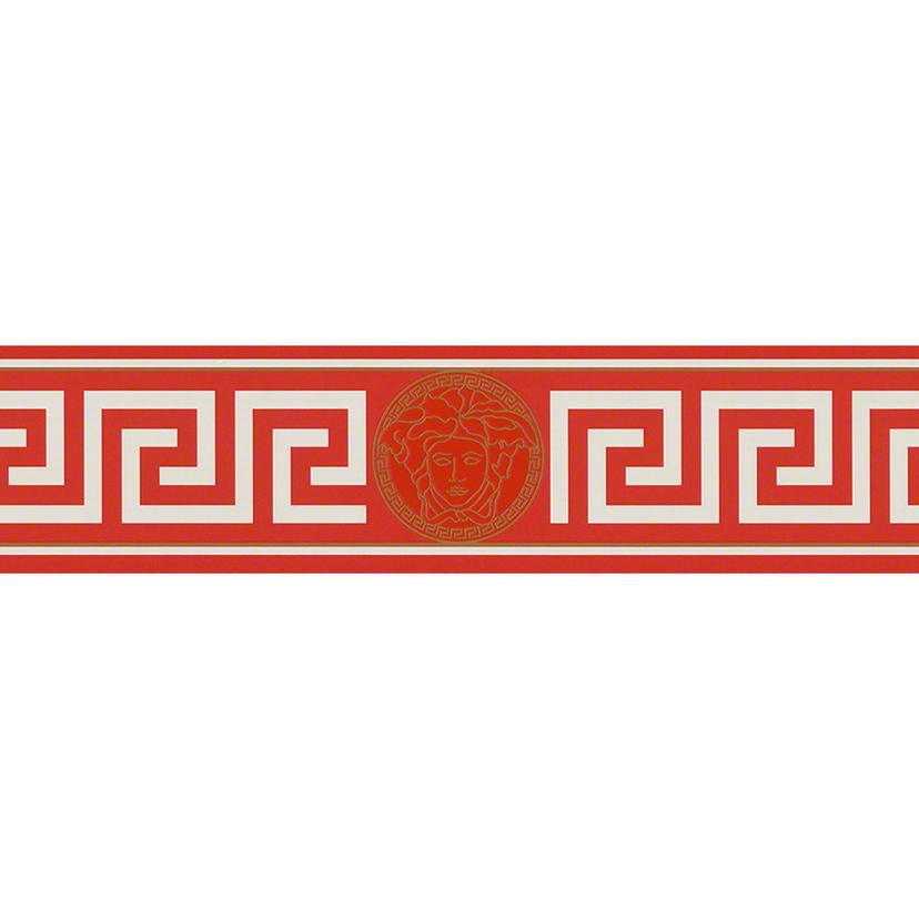 Versace Tapetbanner Græsk rød, metallisk, hvid