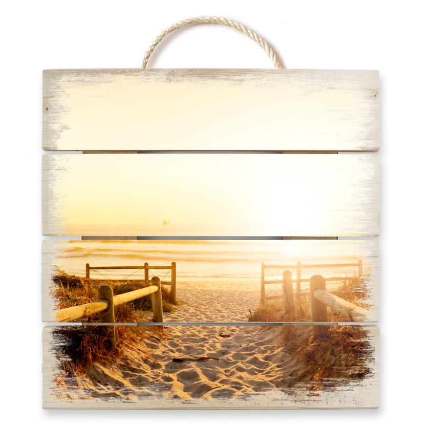 Stampa su legno -Tramonto sulla spiaggia