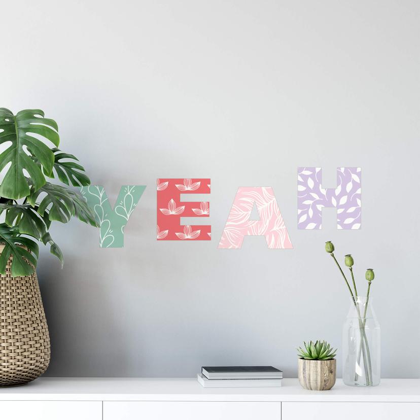 Wallsticker - Alfabet, blomstermønster