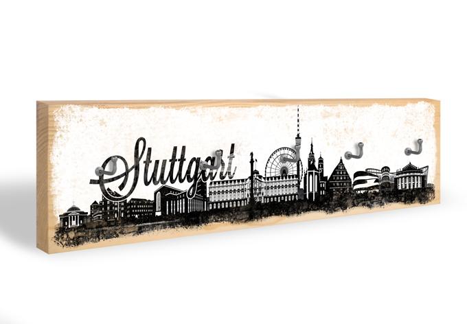 Sleutelbord Stuttgart Skyline + 5 Haken