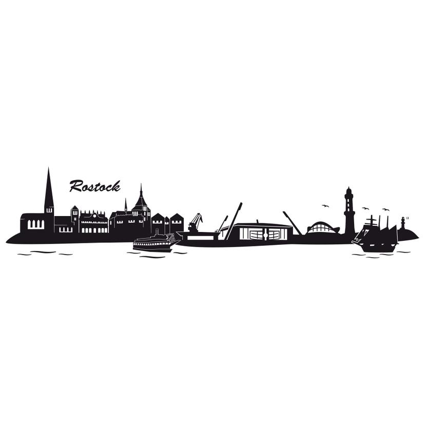 Muursticker Rostock Skyline