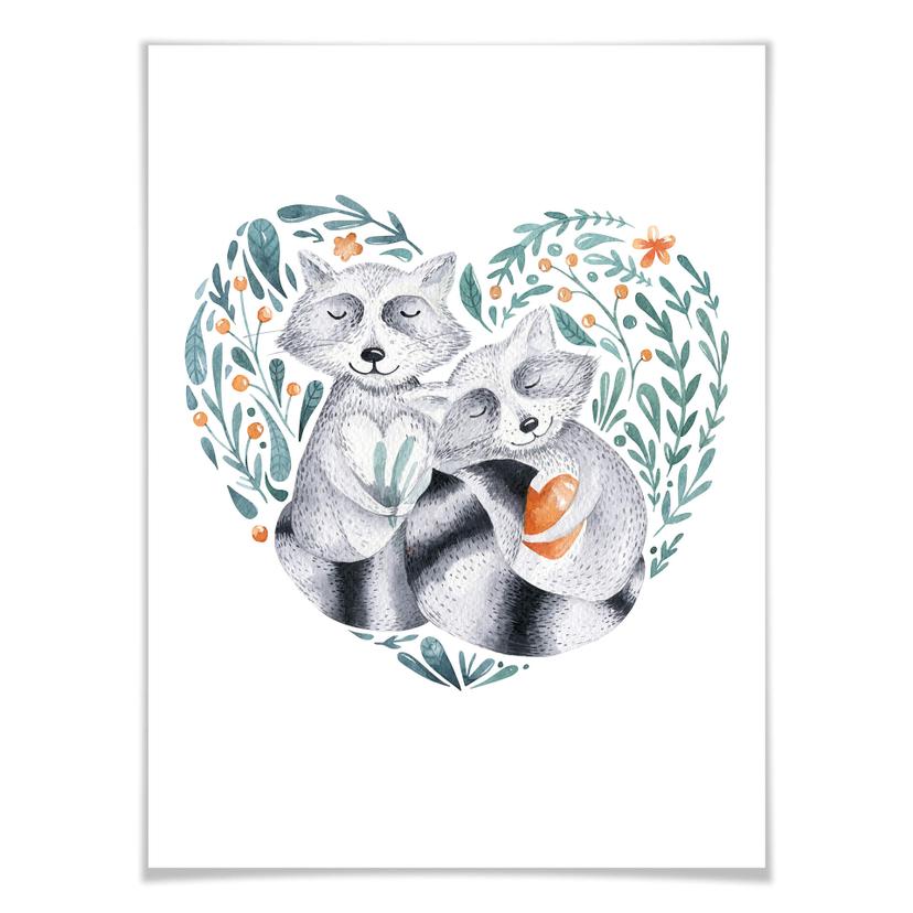 Poster Kvilis - Amour des ratons laveurs