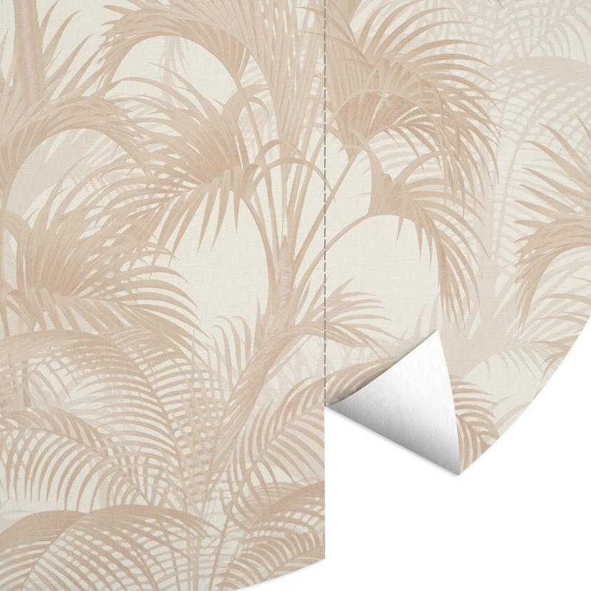 Fototapet palmer i djungeln beige - Bloomery Decor - Rund - självhäftande/icke-vävd