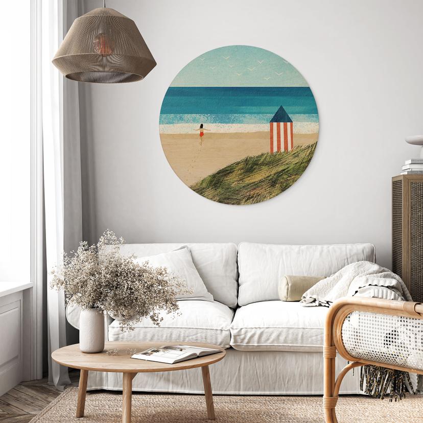 Stampa su legno per vacanze al mare con vista sulle dune - Rivers - Round