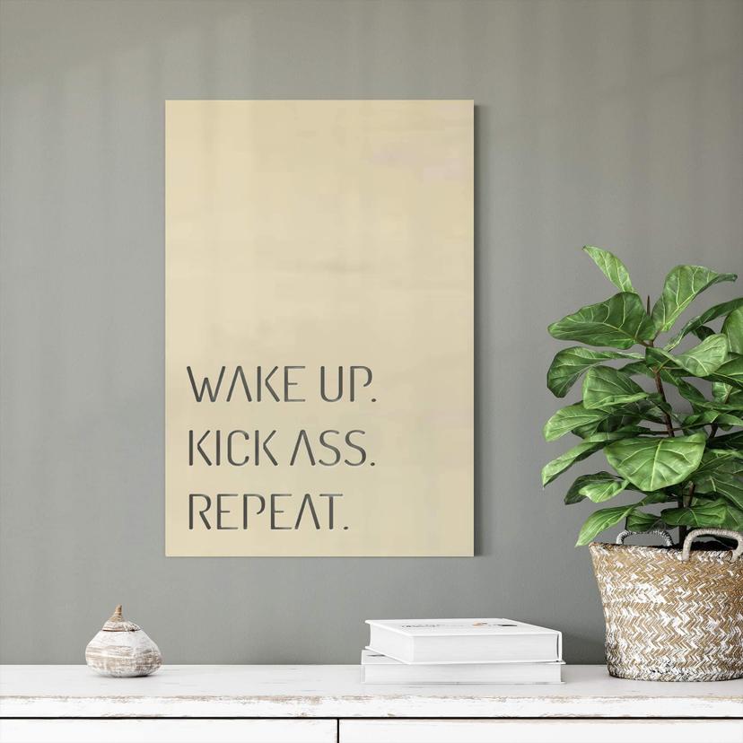 Cuadro decorativo Poplar - Despierta. Patea culos. Repite.