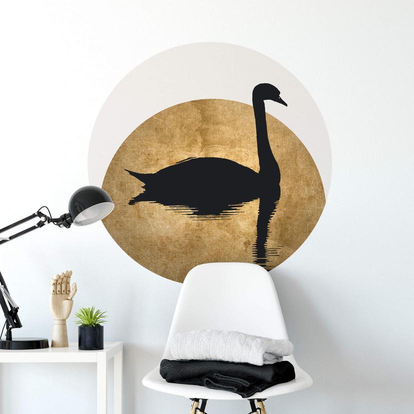 Adesivo murale Kubistika - Cigno