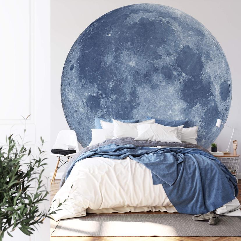 Fototapet - Rundt Moon Complete - vliesetapet/selvklæbende non-woven tapet