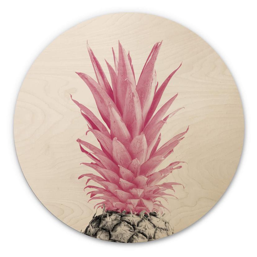 Væg cirkel træ 1X Studio - Pink Pineapple