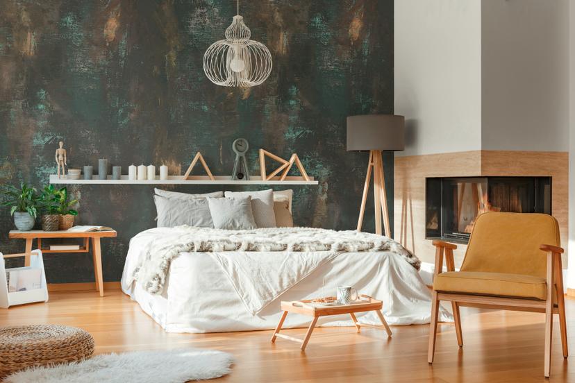 behang gips optiek zwart goud - vliesbehang kunst Livingwalls - mat en glad