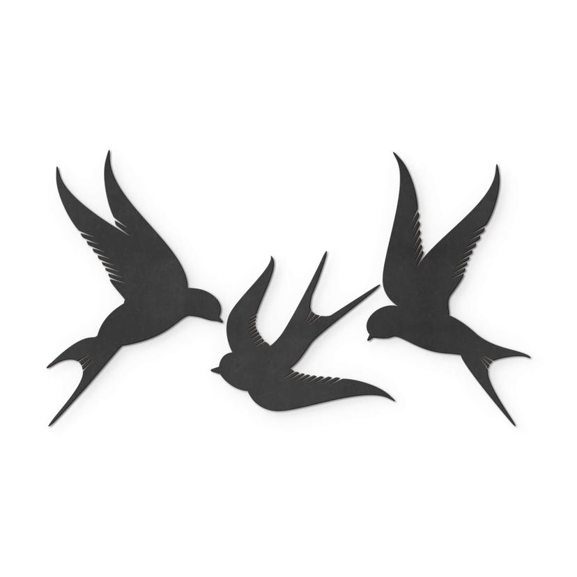 Décoration en bois MDF - Oiseaux (3 parties)