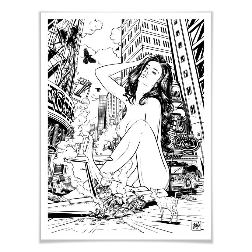 Poster Drawstore – Pin Up Plane Crash
