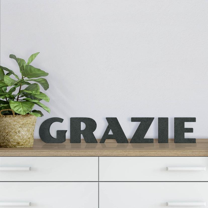 Lettres en bois MDF Grazie