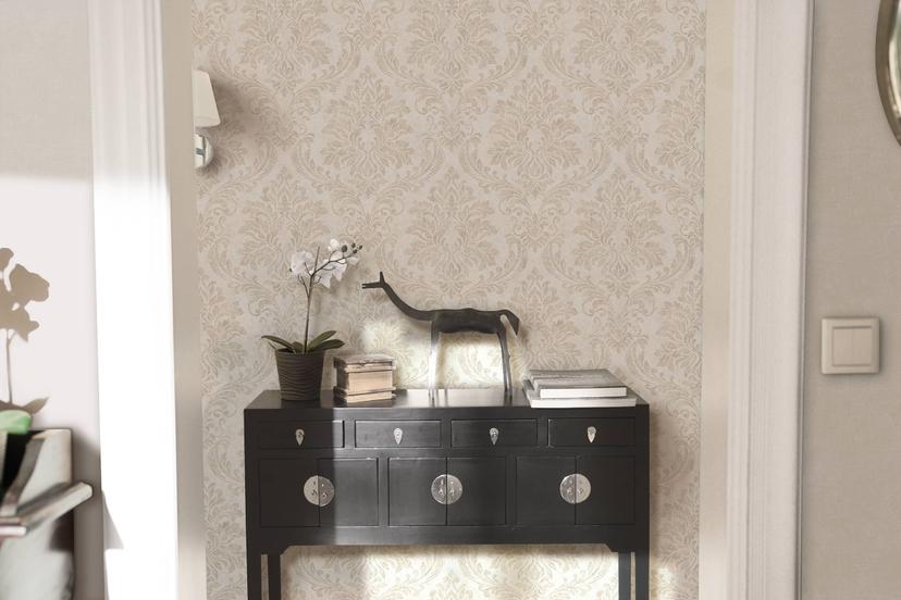non-woven tapet beige ornamental til stue soveværelse kontor marburg tapet