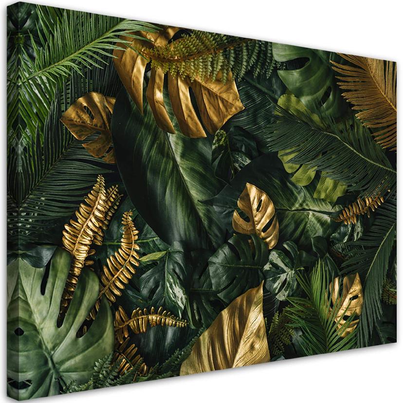 Canvasbillede, Tropiske monstera blade planter