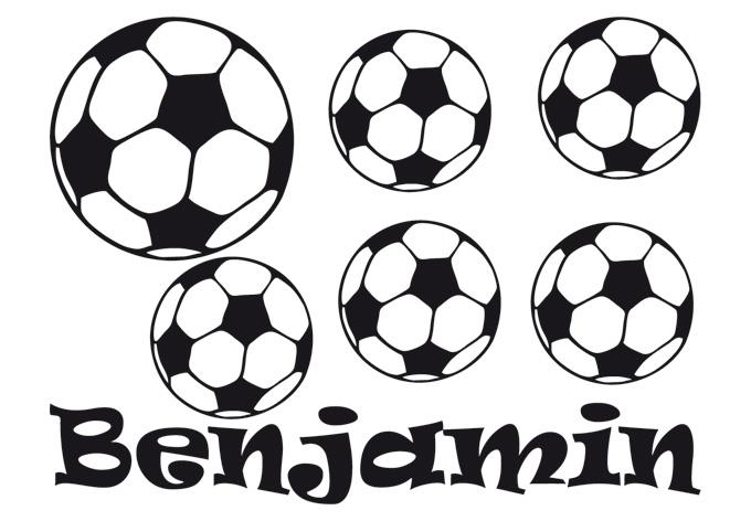 Adesivo murale Palloni da calcio + Nome