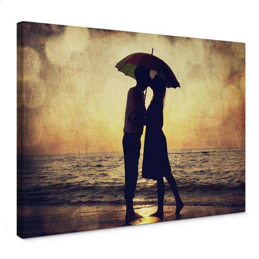 Lienzo Amor al atardecer