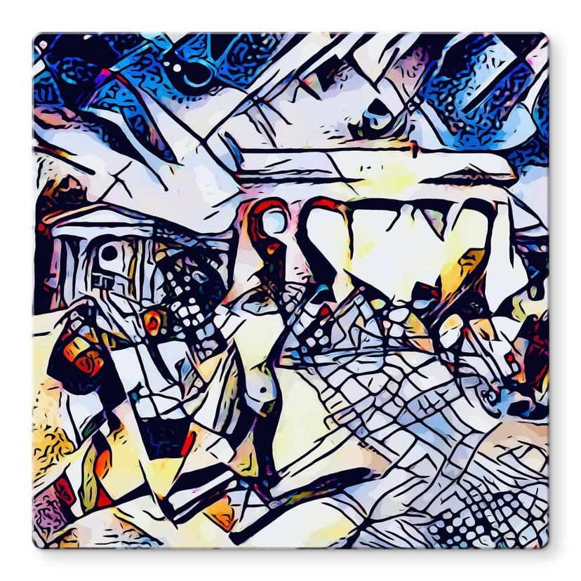 Tableau sur verre Zamart - Kandinsky rencontre Berlin bleu ciel
