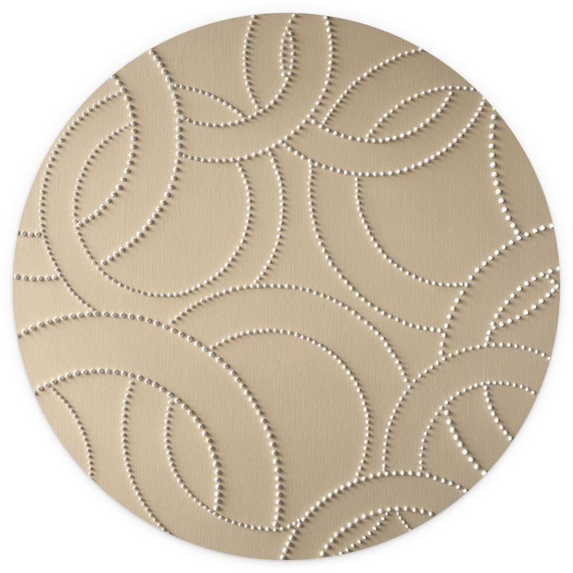 Fototapet med 3D-design - Abstrakta ringar beige - Grande - Rund - non-woven tapet/självhäftande non
