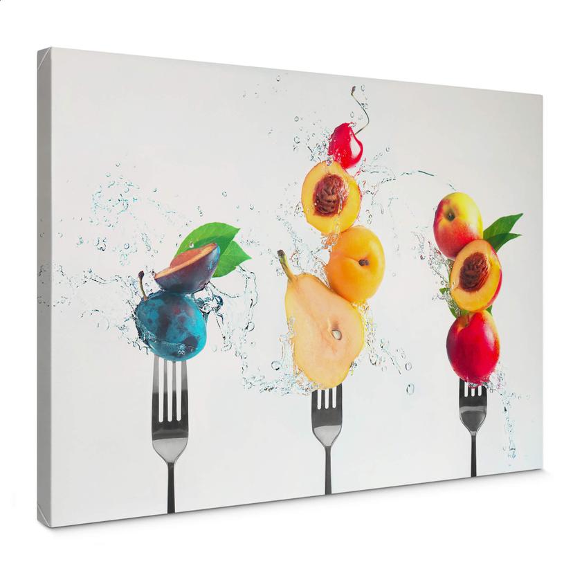 Canvasbillede - Belenko - Splashing Fruits