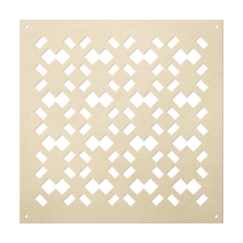 Divisorio, parete divisoria con motivi geometrici - legno di pioppo