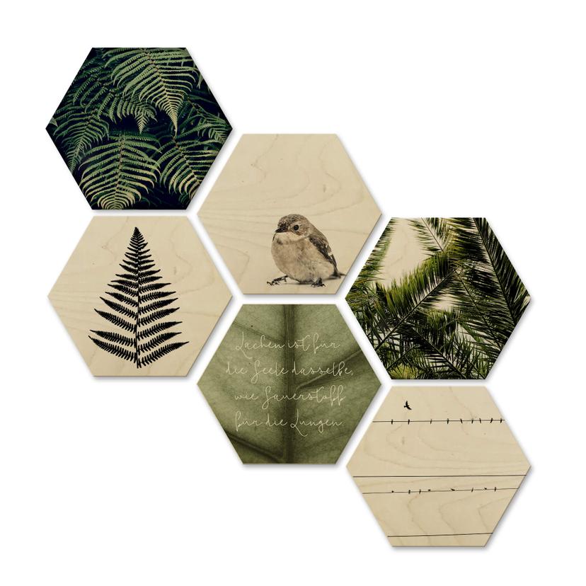 Esagoni in legno – Natura (n.6 pezzi)