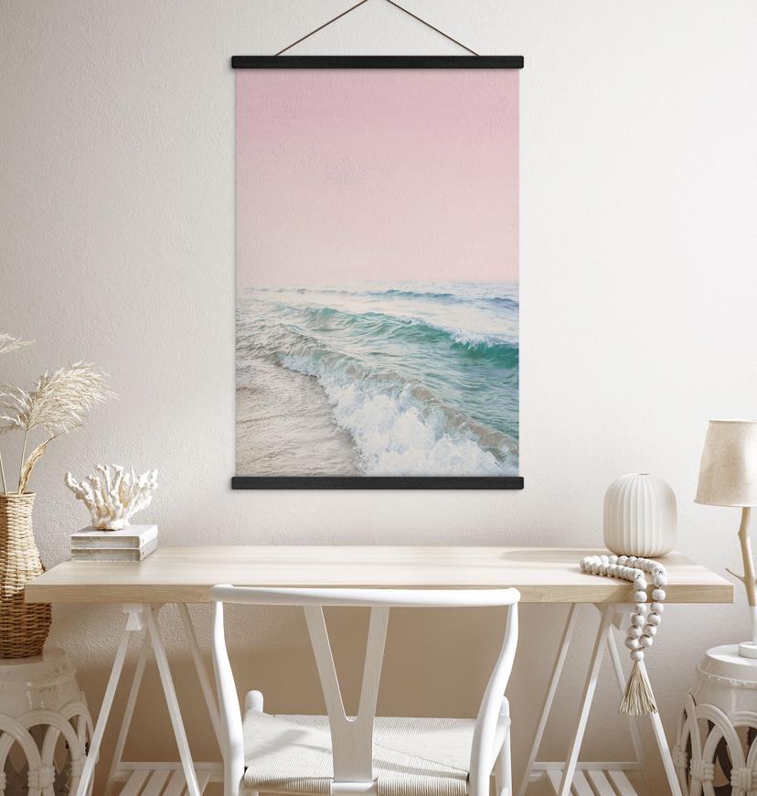 Textielposter Roze lucht boven zee - Sisi & Seb