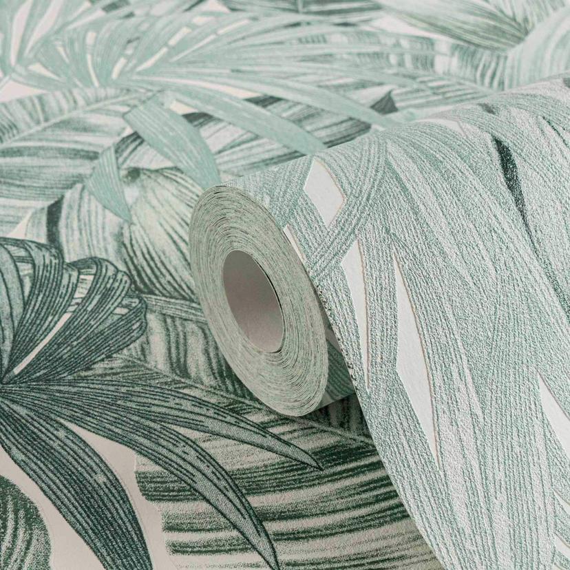 Carta da parati floreale verde bianco - Carta da parati non tessuta A.S. Création